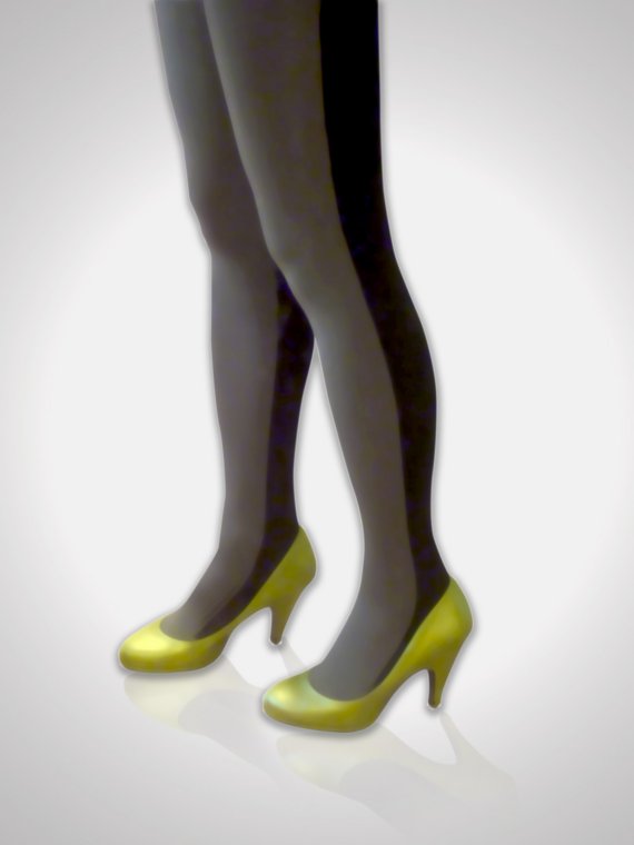 Two tone leggings tights stockings black and grey